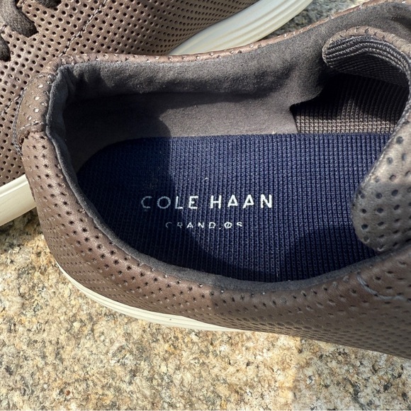 Cole Haan Crosscourt II Sneaker Mens Size 9 Grey Perforated Leather Casual Shoes - Picture 7 of 10